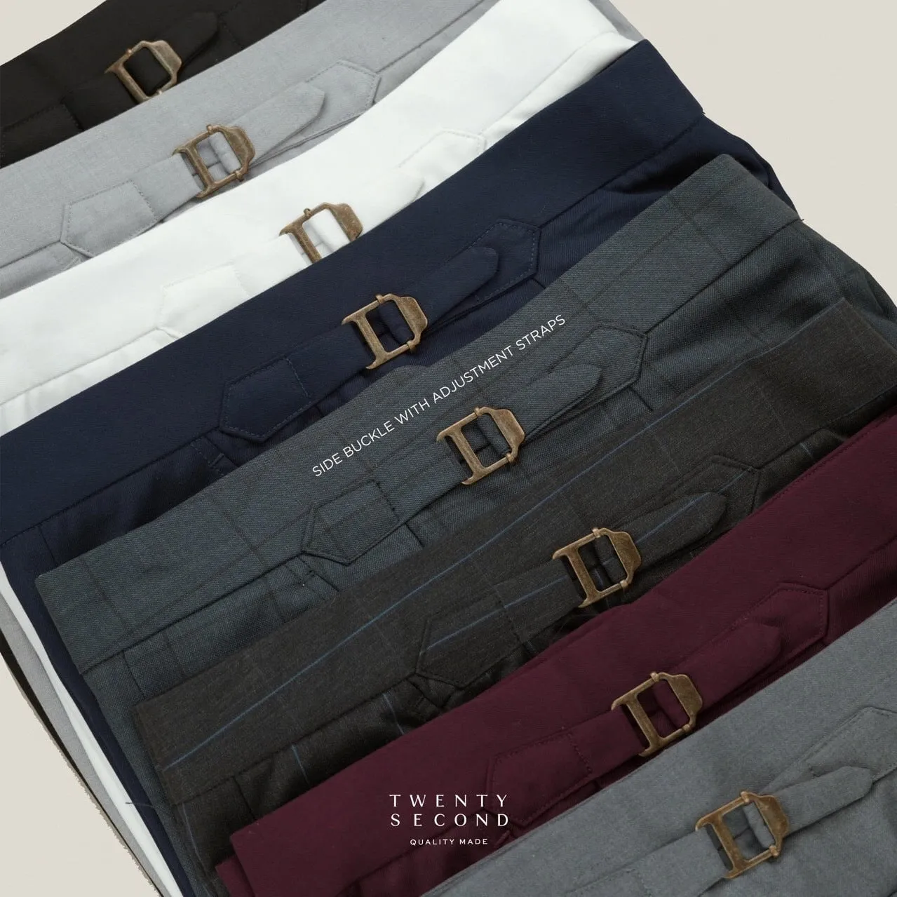 PLEATED WOOL BLEND TROUSERS - SQUARE GREY