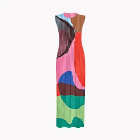 Pre Order:  Blocked Pleated Pencil Dress